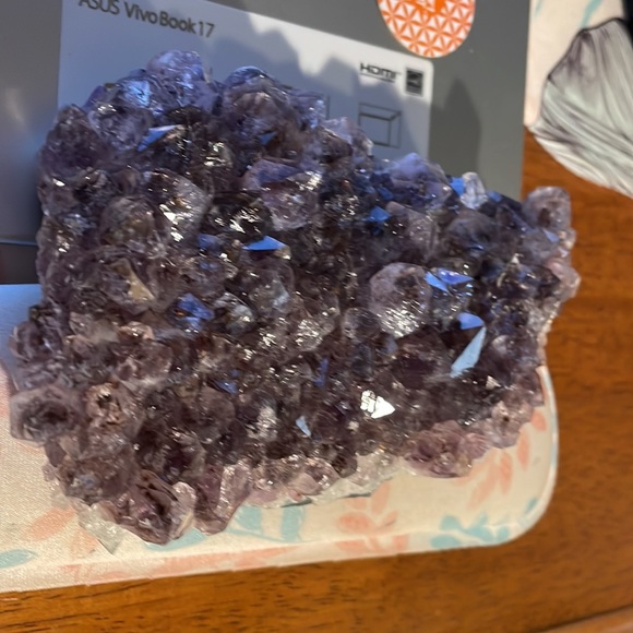 Large Amethyst Cacoxenite Crystal Cluster Display - Reiki- Meditation-Decor - Picture 3 of 7